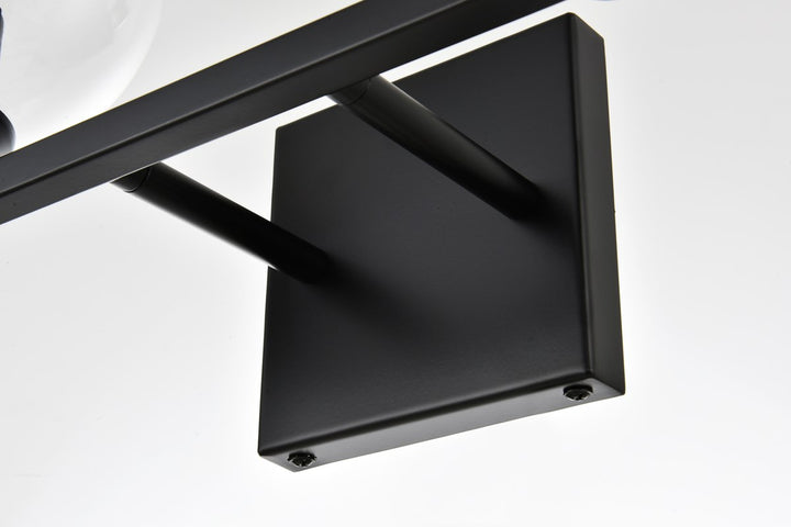 4 Light Black And Clear Bath Sconce