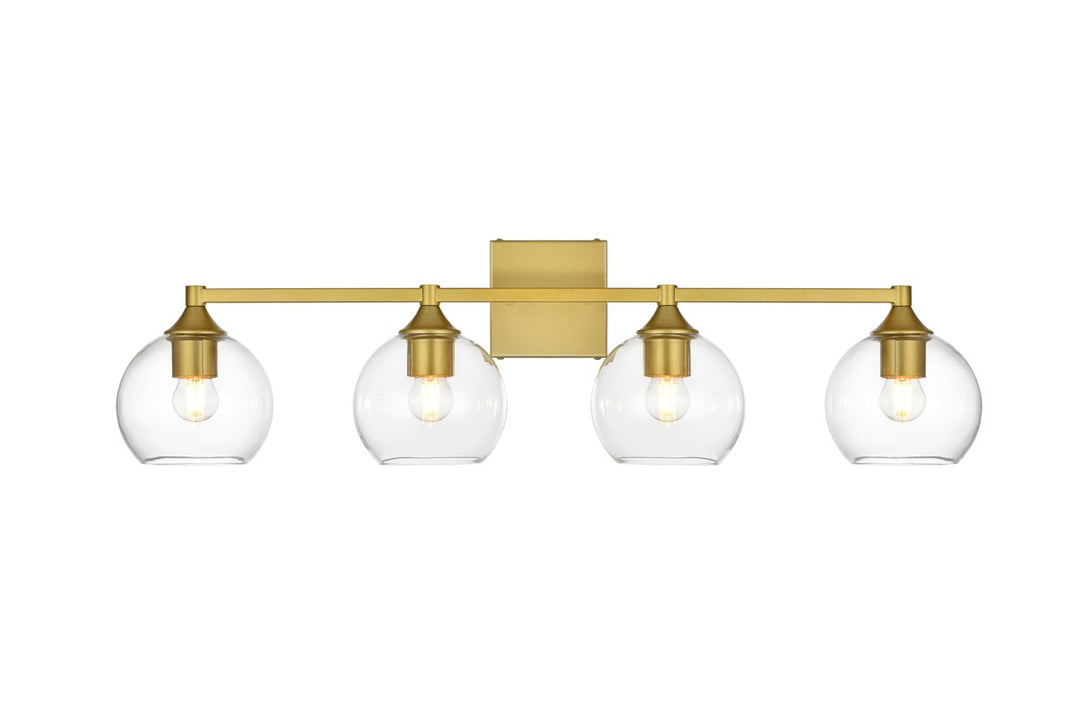4 Light Brass And Clear Bath Sconce by Living District