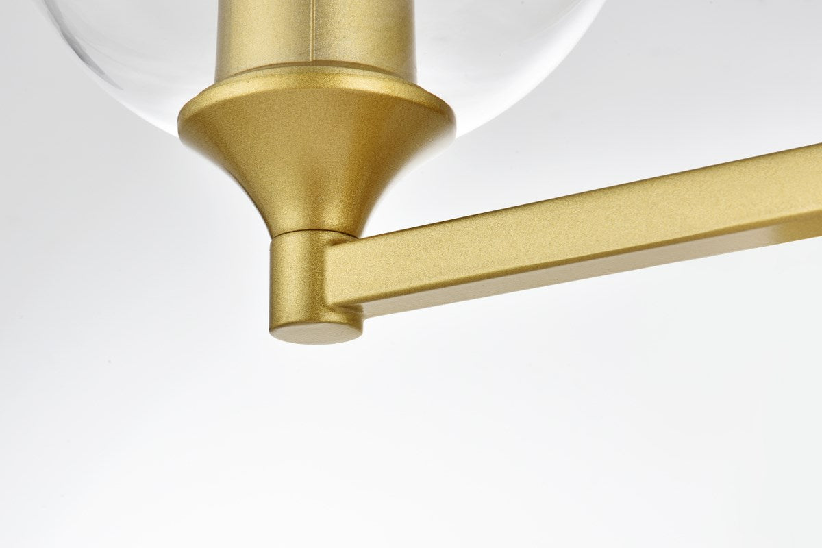4 Light Brass And Clear Bath Sconce