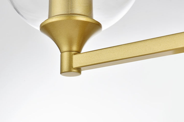 4 Light Brass And Clear Bath Sconce