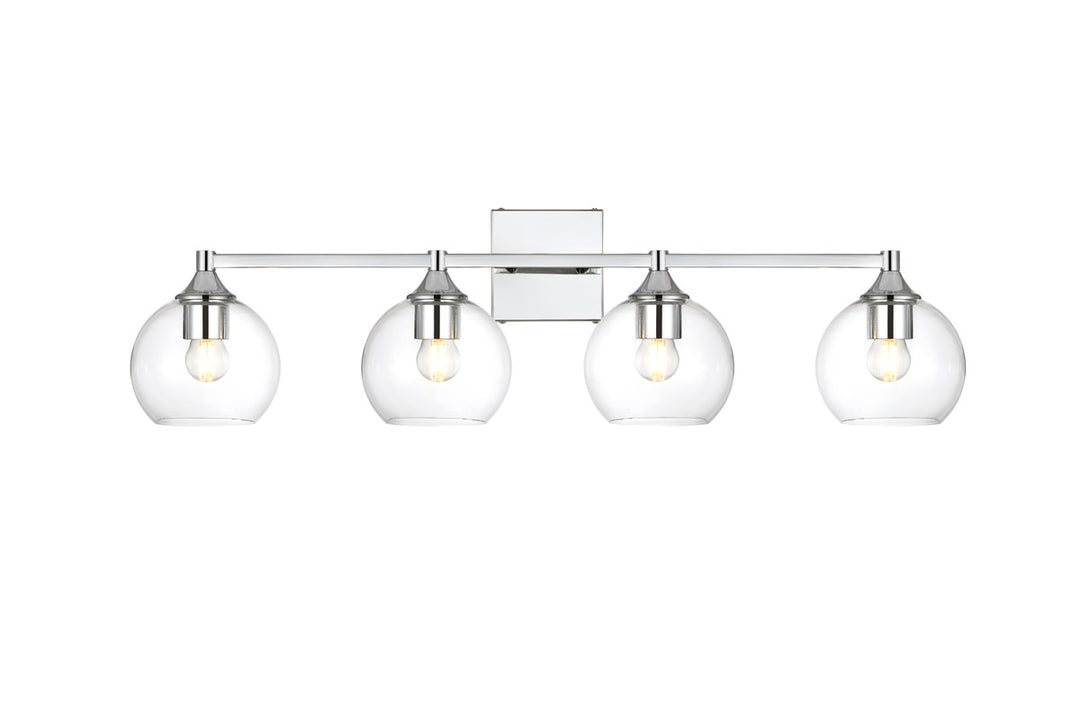 4 Light Chrome And Clear Bath Sconce by Living District