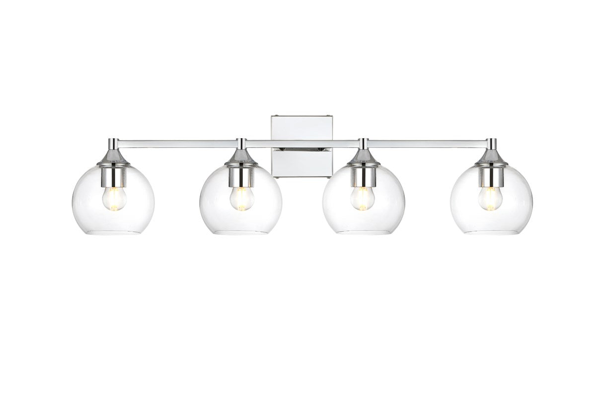 4 Light Chrome And Clear Bath Sconce by Living District