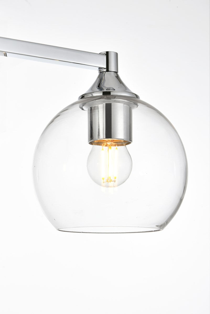 4 Light Chrome And Clear Bath Sconce