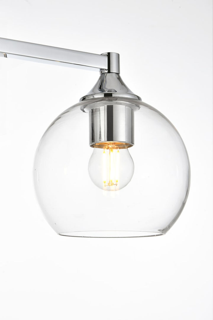 4 Light Chrome And Clear Bath Sconce
