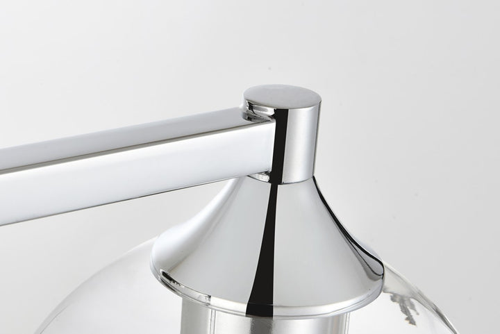 4 Light Chrome And Clear Bath Sconce