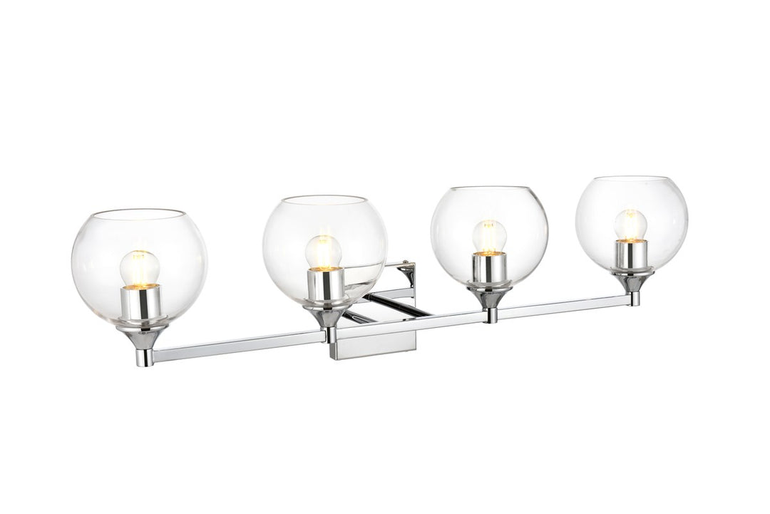 4 Light Chrome And Clear Bath Sconce