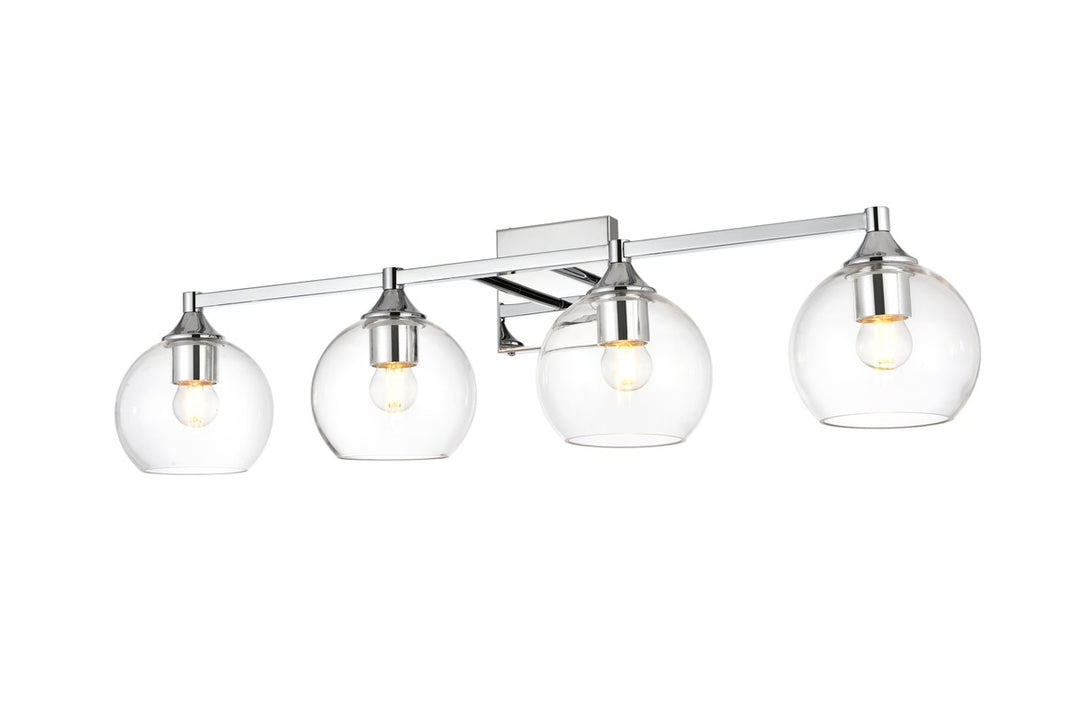 4 Light Chrome And Clear Bath Sconce