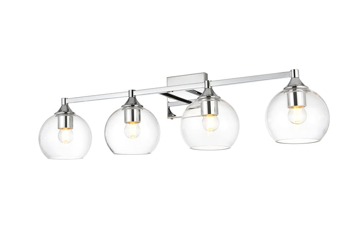 4 Light Chrome And Clear Bath Sconce