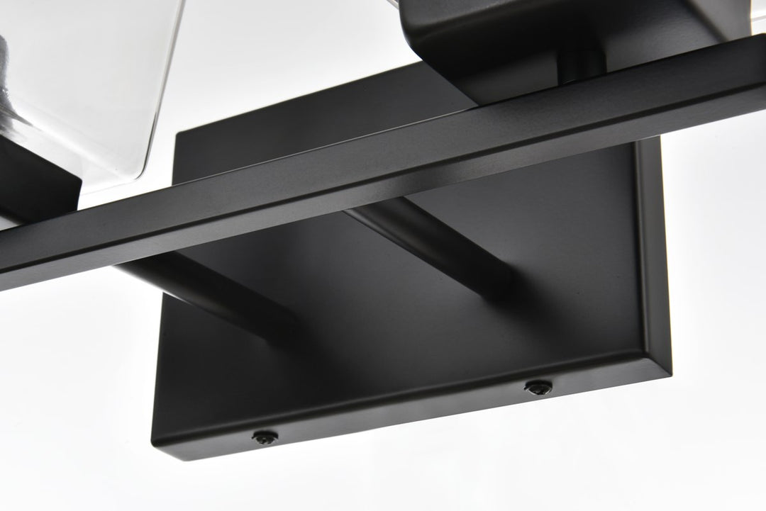 4 Light Black And Clear Bath Sconce