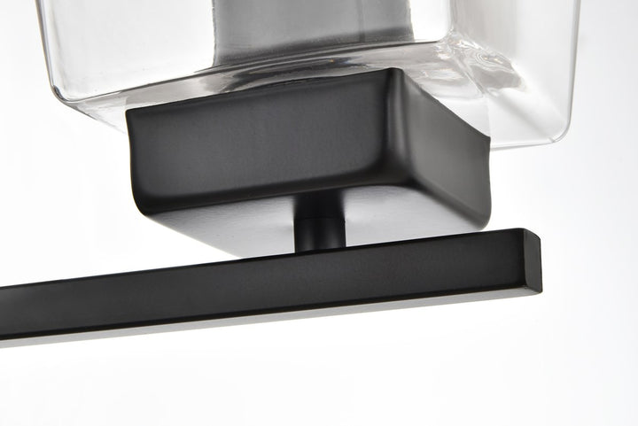 4 Light Black And Clear Bath Sconce