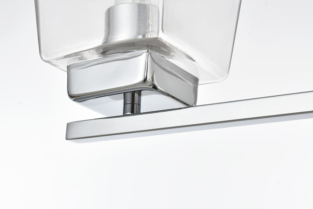 4 Light Chrome And Clear Bath Sconce