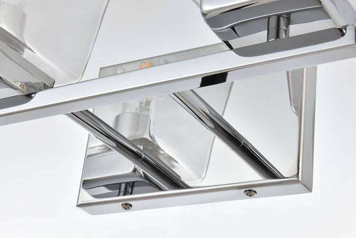 4 Light Chrome And Clear Bath Sconce