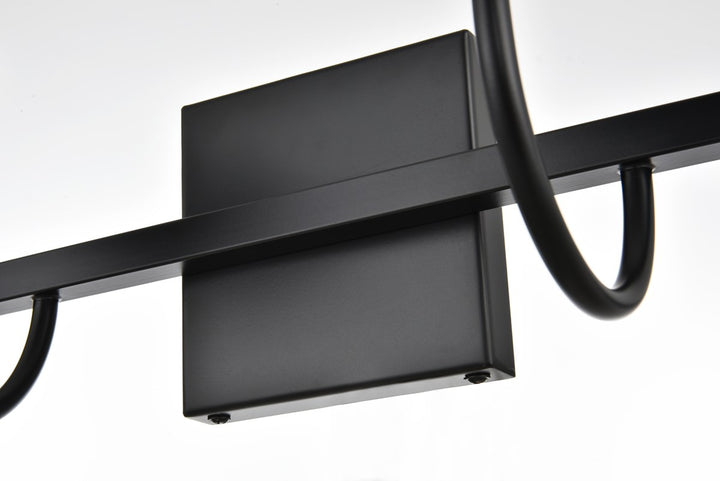 4 Light Black And Clear Bath Sconce