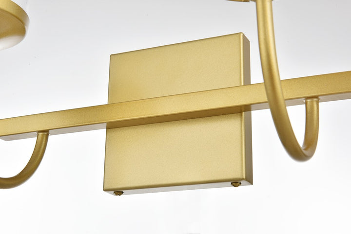 4 Light Brass And Clear Bath Sconce