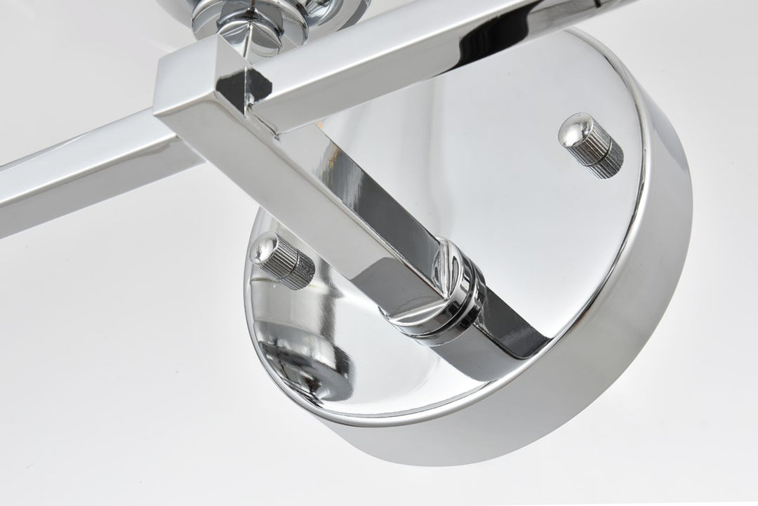 3 Light Chrome And Clear Bath Sconce