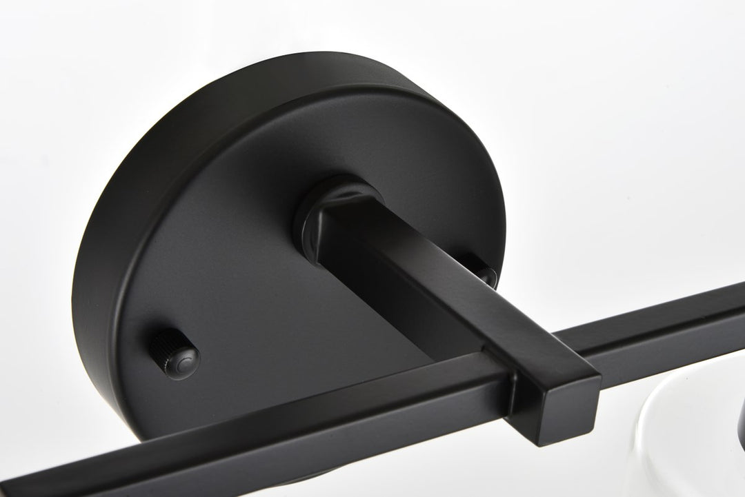4 Light Black And Clear Bath Sconce