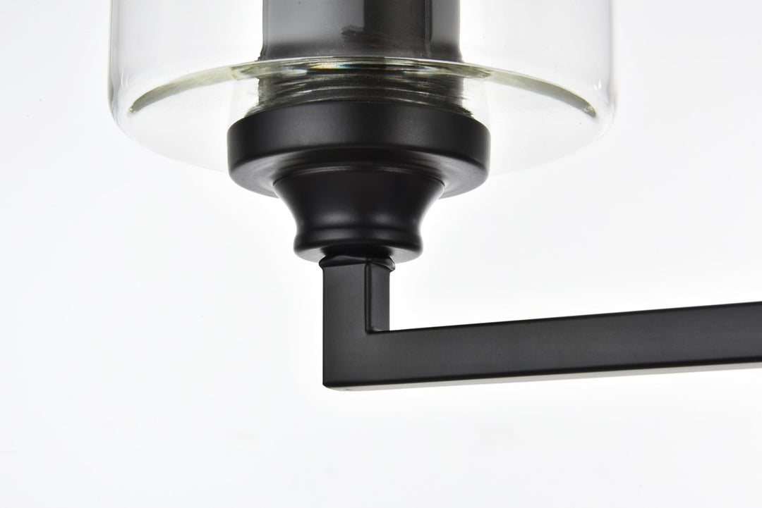 4 Light Black And Clear Bath Sconce