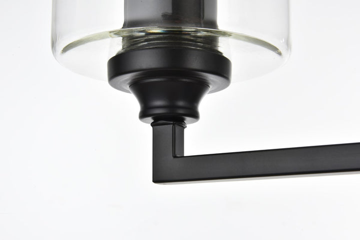 4 Light Black And Clear Bath Sconce