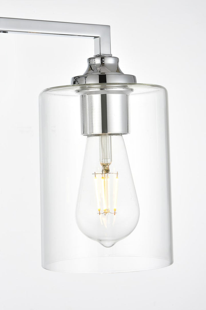 4 Light Chrome And Clear Bath Sconce