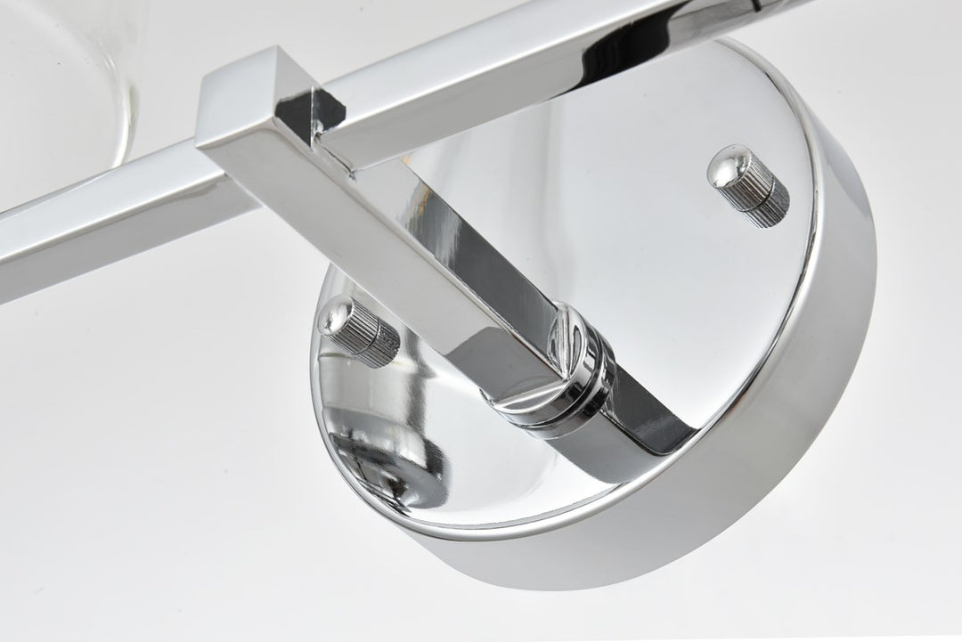 4 Light Chrome And Clear Bath Sconce