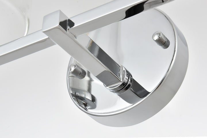 4 Light Chrome And Clear Bath Sconce