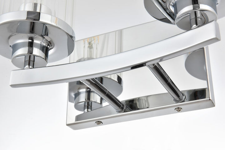 2 Light Chrome And Clear Bath Sconce