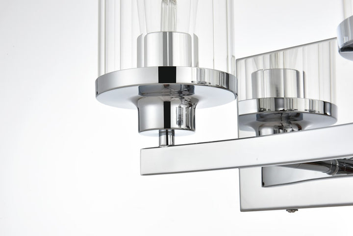 2 Light Chrome And Clear Bath Sconce