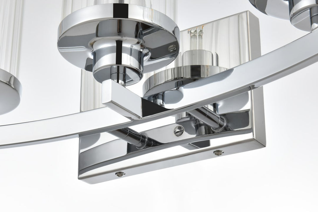 3 Light Chrome And Clear Bath Sconce