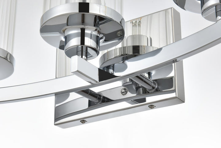 3 Light Chrome And Clear Bath Sconce