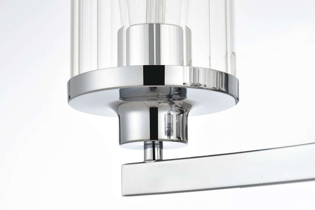 4 Light Chrome And Clear Bath Sconce