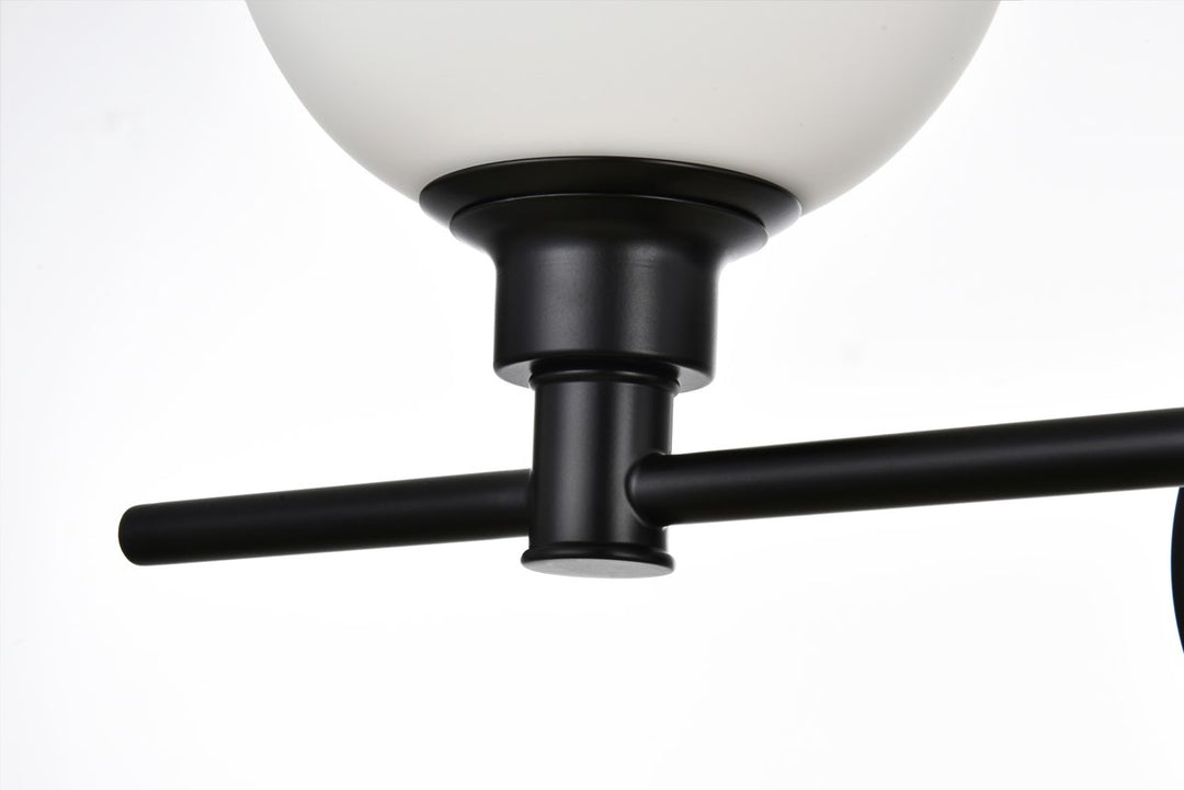4 Light Black And Frosted White Bath Sconce
