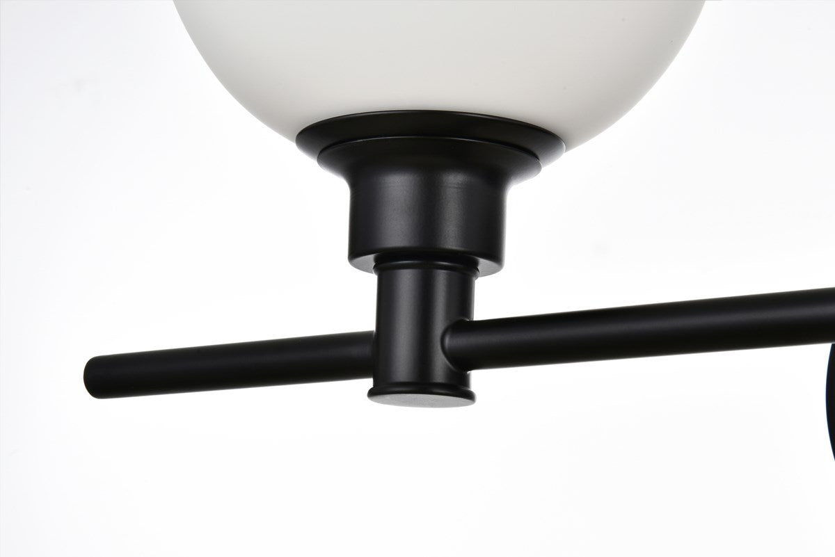 4 Light Black And Frosted White Bath Sconce