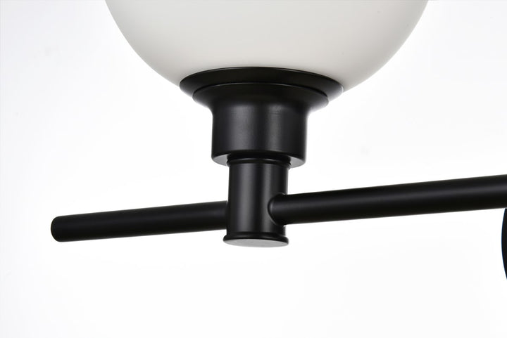 4 Light Black And Frosted White Bath Sconce