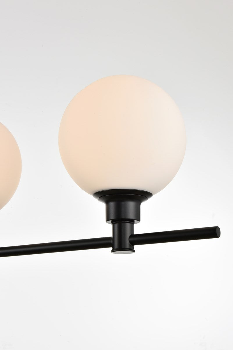 4 Light Black And Frosted White Bath Sconce