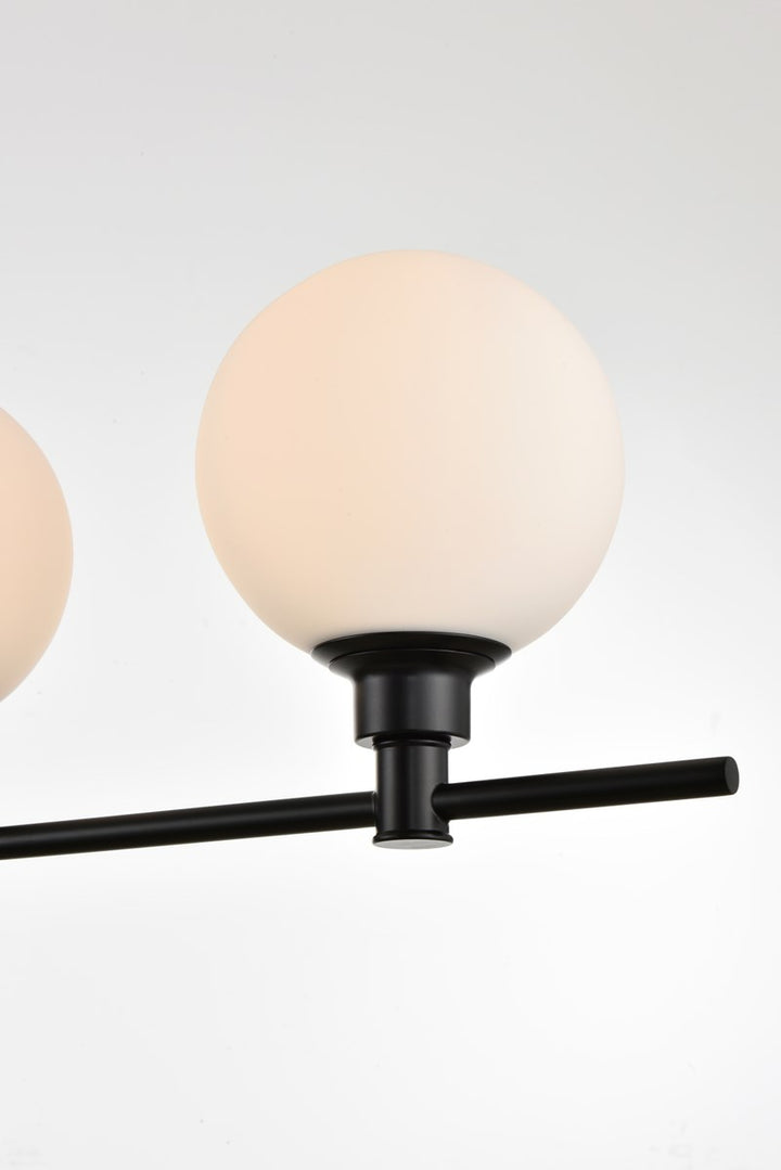 4 Light Black And Frosted White Bath Sconce