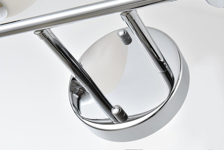 4 Light Chrome And Frosted White Bath Sconce