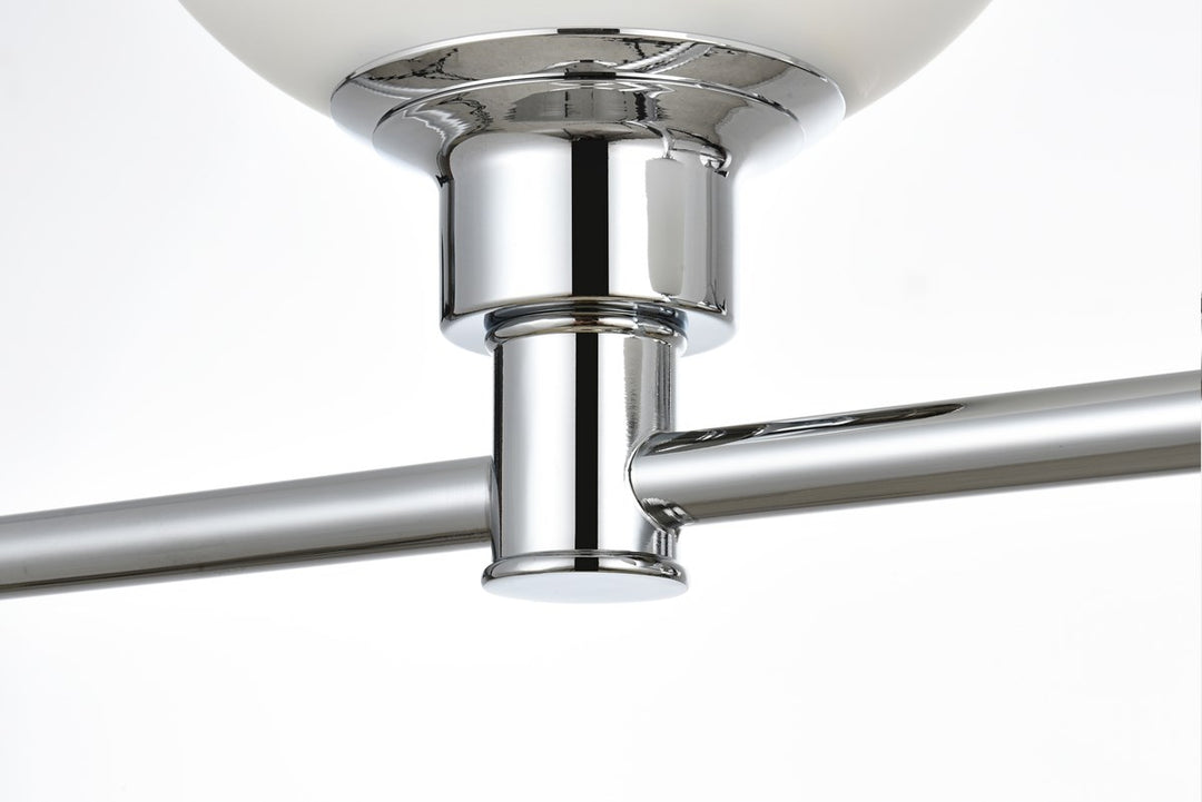 4 Light Chrome And Frosted White Bath Sconce