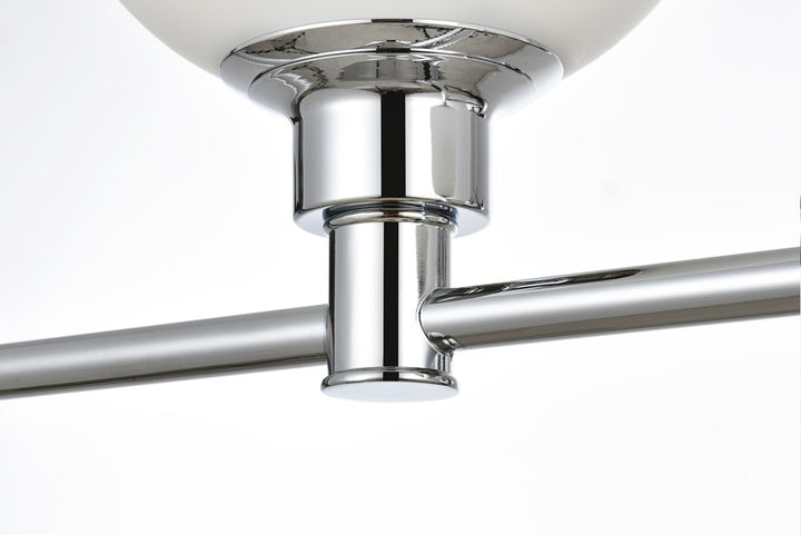 4 Light Chrome And Frosted White Bath Sconce