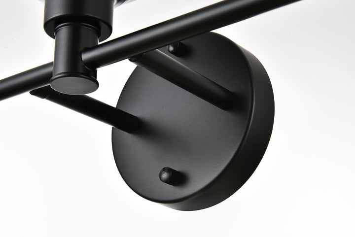 5 Light Black And Frosted White Bath Sconce