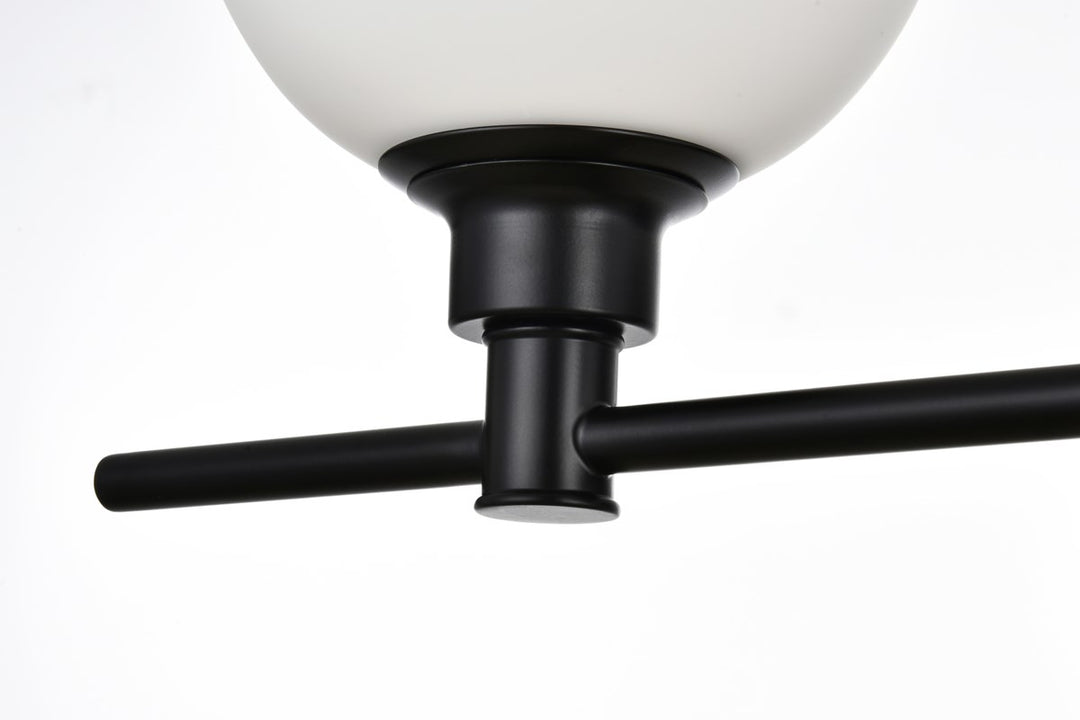 5 Light Black And Frosted White Bath Sconce