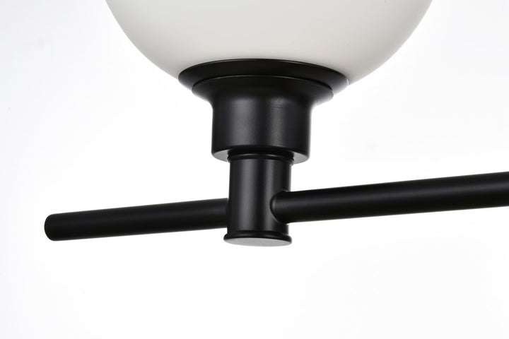 5 Light Black And Frosted White Bath Sconce
