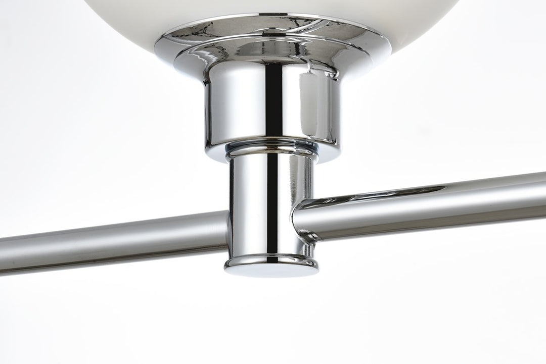 5 Light Chrome And Frosted White Bath Sconce