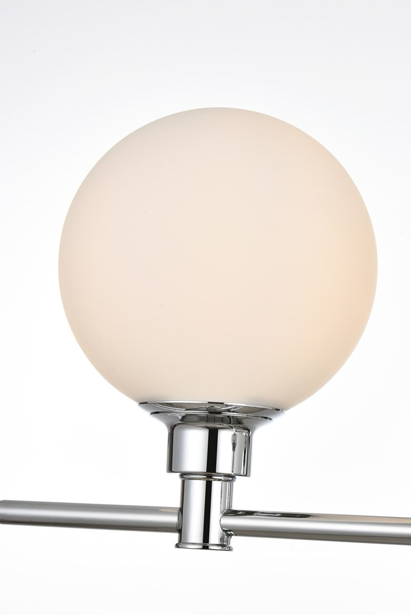 5 Light Chrome And Frosted White Bath Sconce