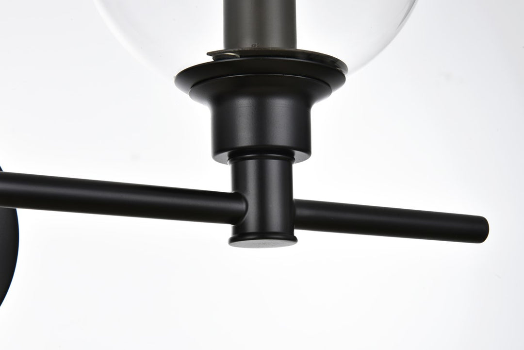 4 Light Black And Clear Bath Sconce