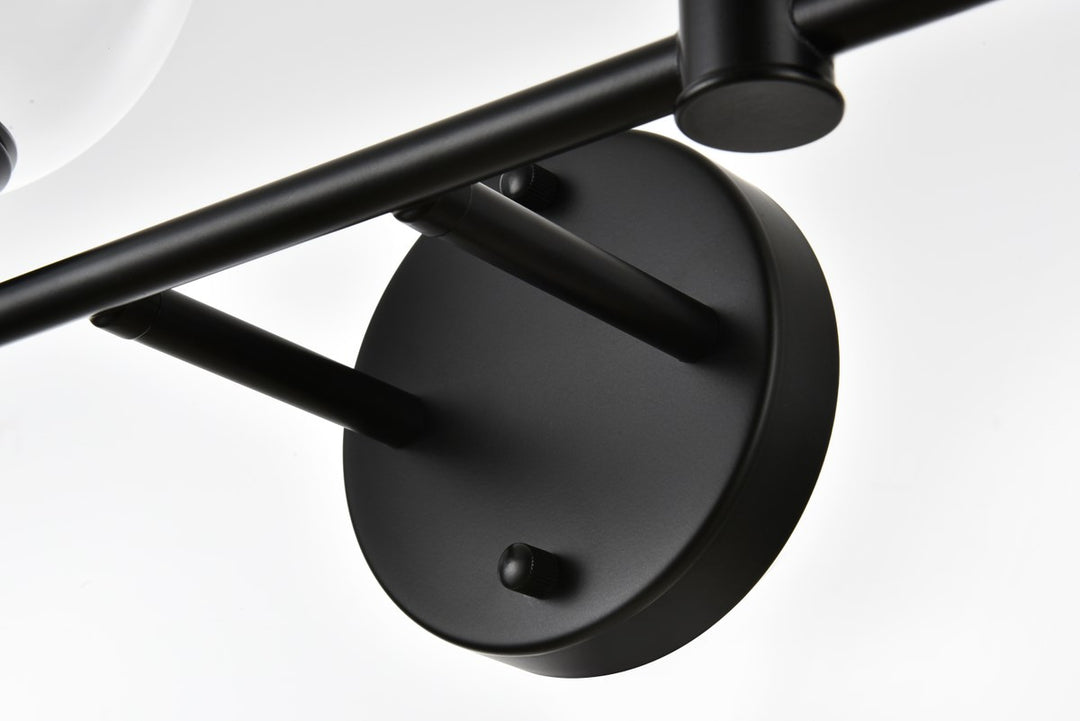4 Light Black And Clear Bath Sconce