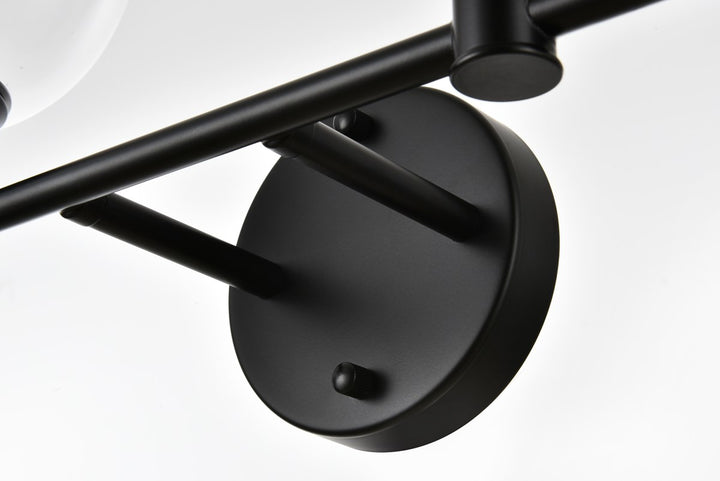 4 Light Black And Clear Bath Sconce