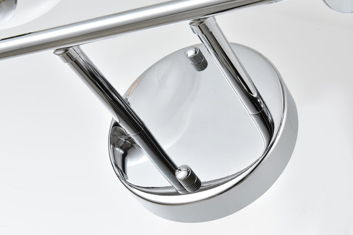 4 Light Chrome And Clear Bath Sconce