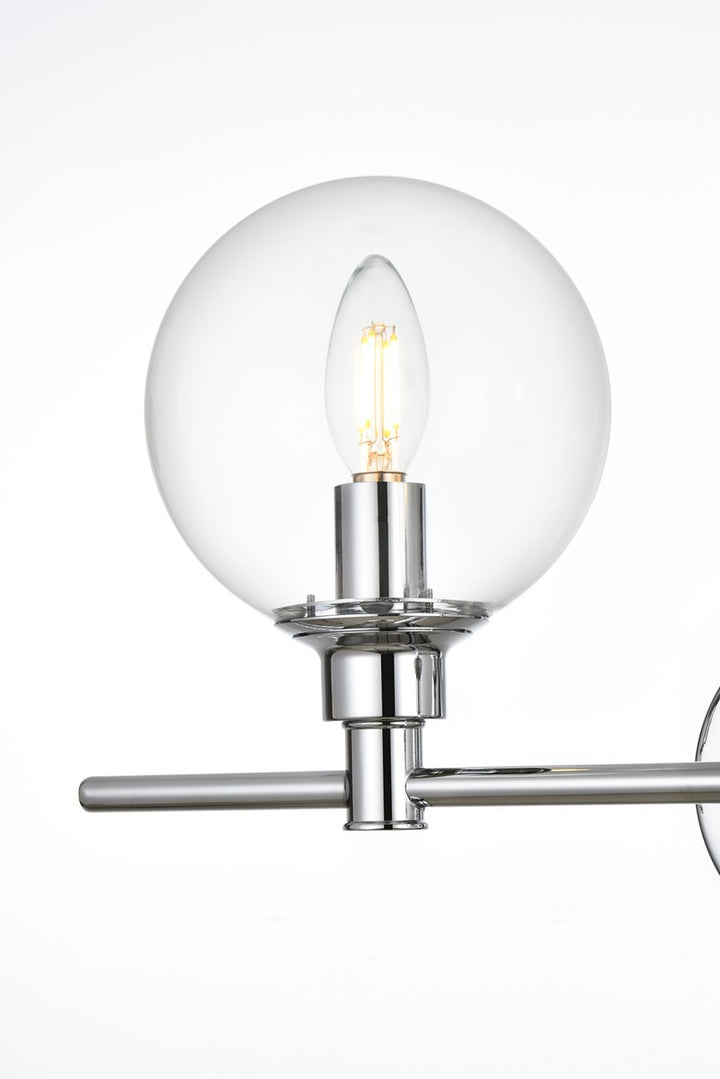 4 Light Chrome And Clear Bath Sconce