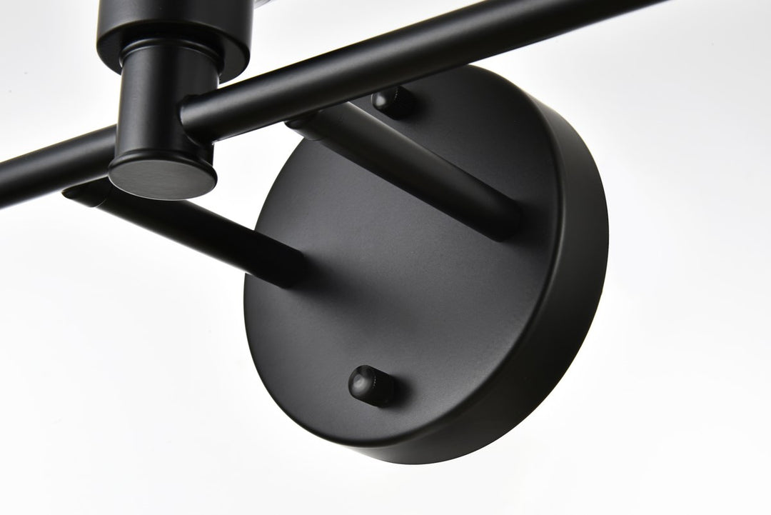 5 Light Black And Clear Bath Sconce