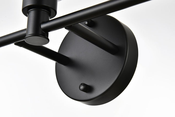 5 Light Black And Clear Bath Sconce